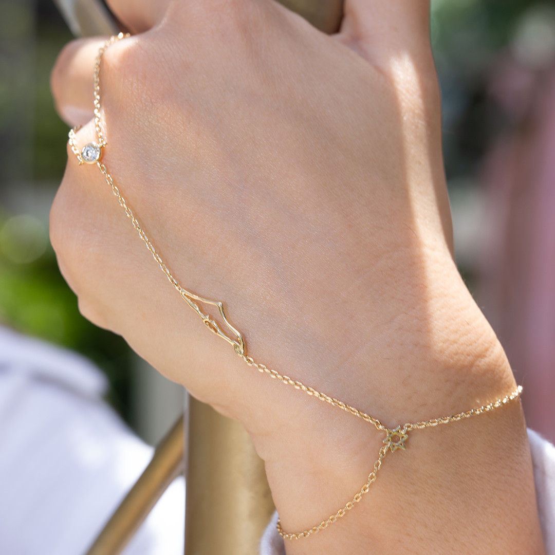 Hand chain - Star of David & Israel map