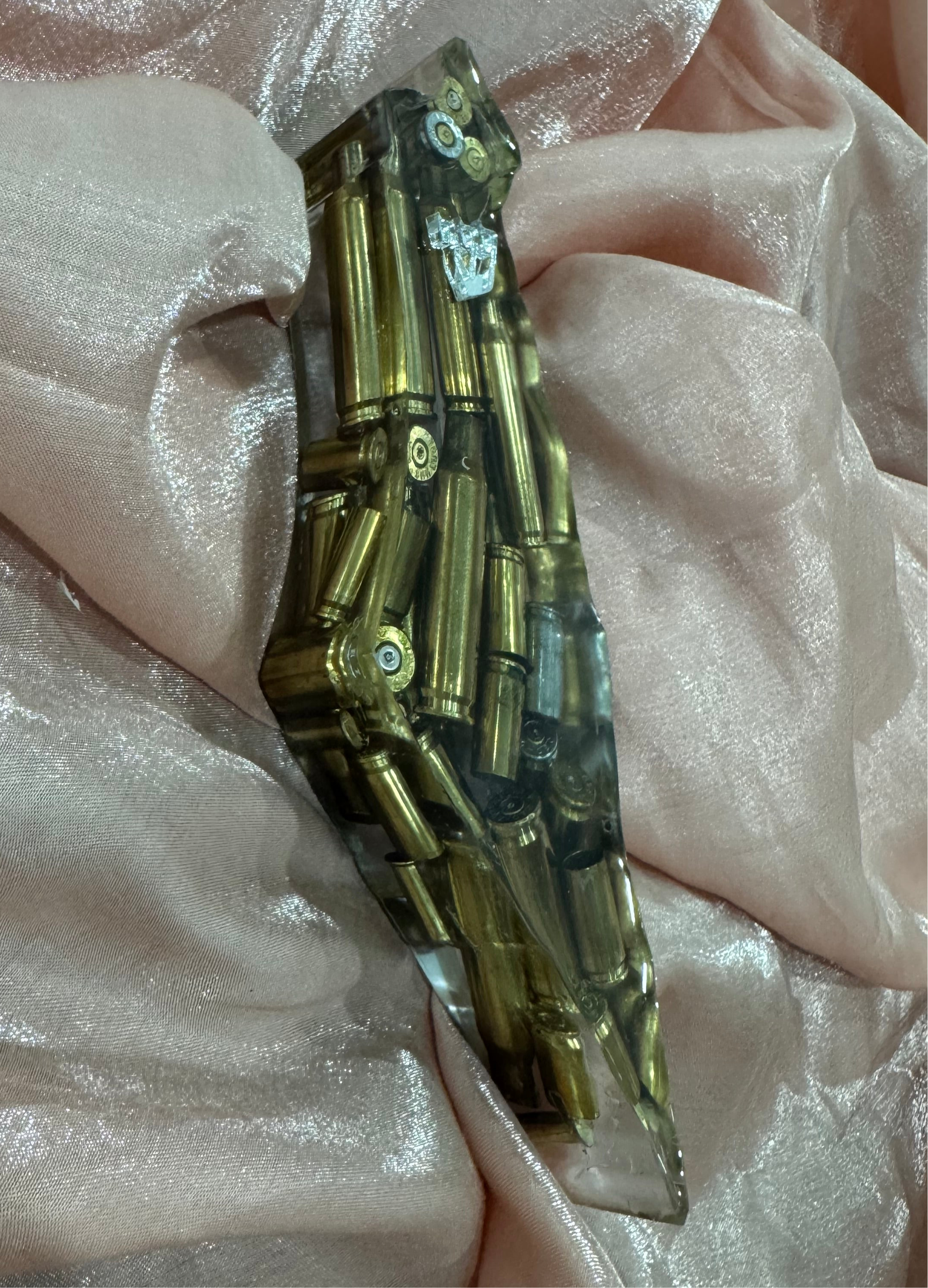 Handmade Real Bullets Mezuzah - Israel shaped