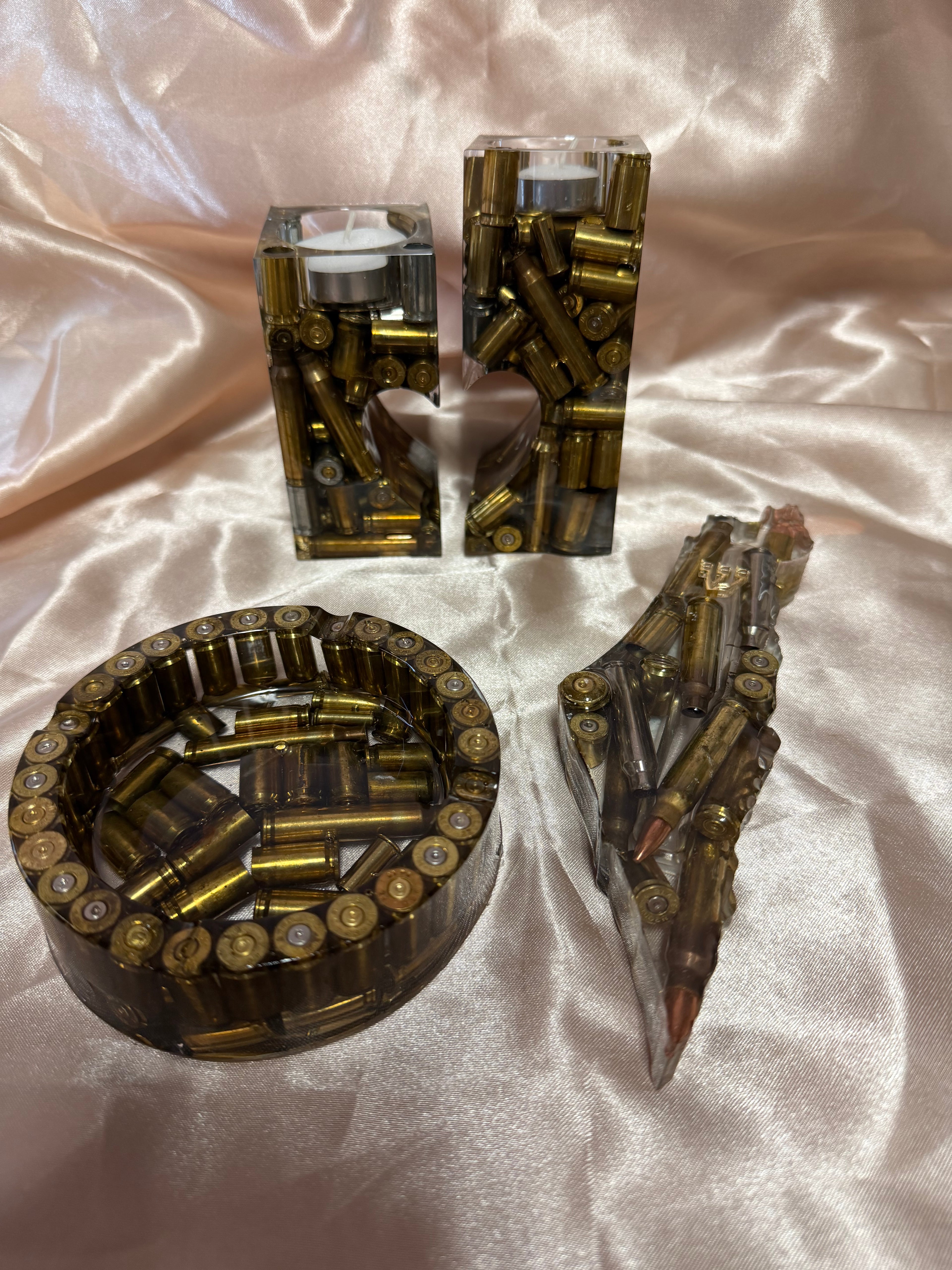Handmade Real Bullets Mezuzah - Israel shaped