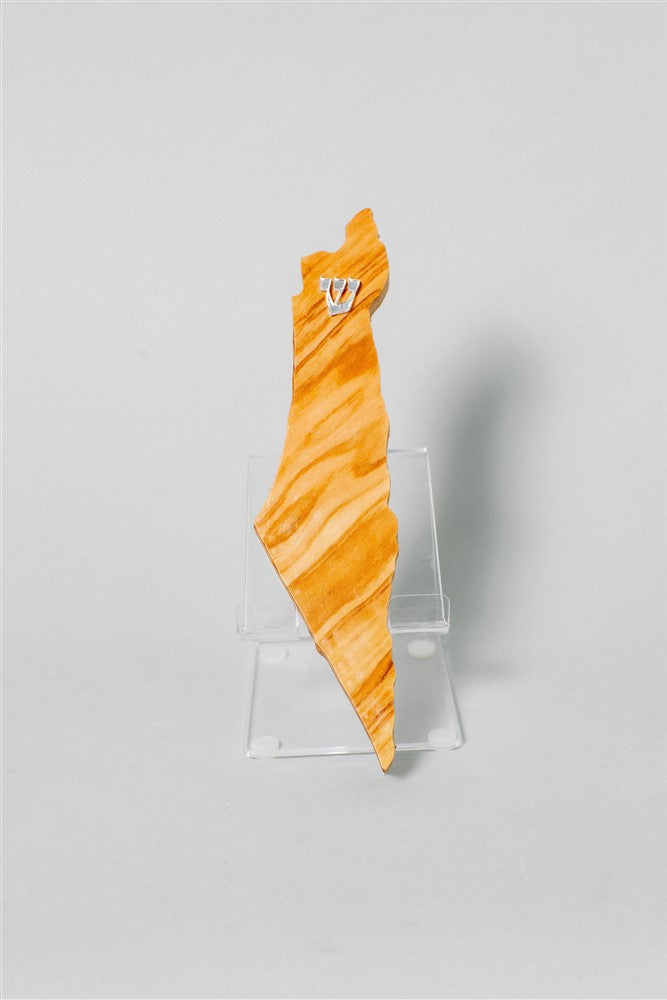 Oren Wood Handcrafted Israel- Shaped Mezuzah