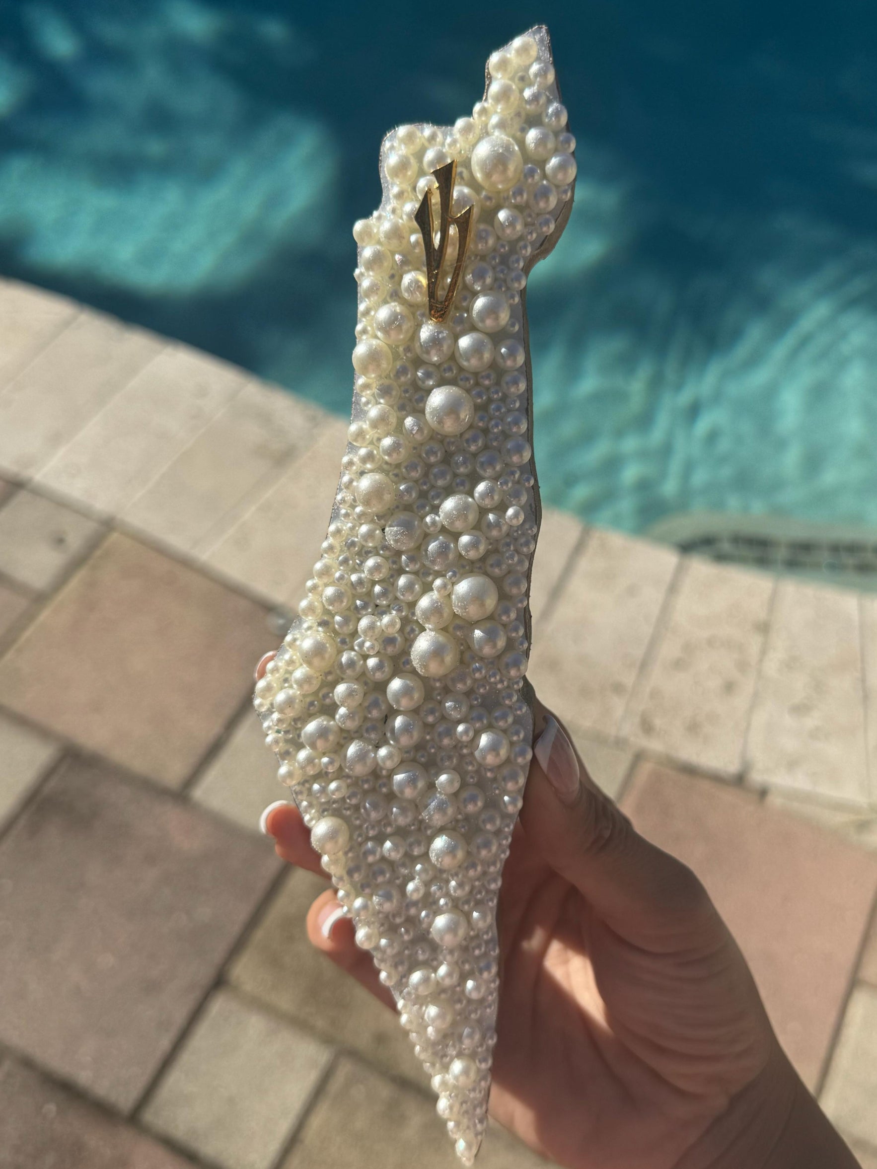 Pearl Mezuzah Israel-Shaped- Handcrafted - Holidays Edition