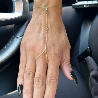 צמיד מחובר- מגן דויד לבד Hand chain - Star of David