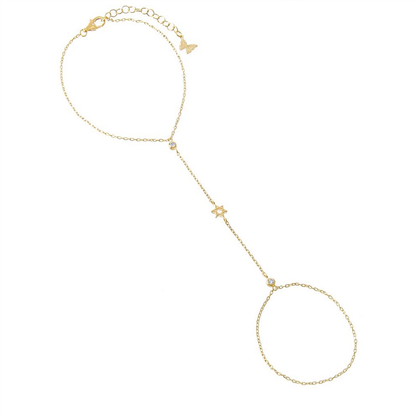 צמיד מחובר- מגן דויד לבד Hand chain - Star of David