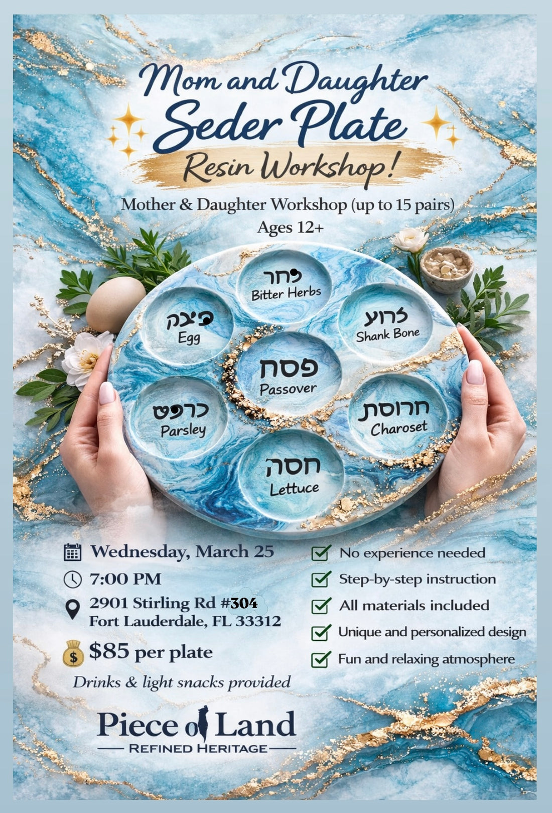 Seder plate- Resin Workshop