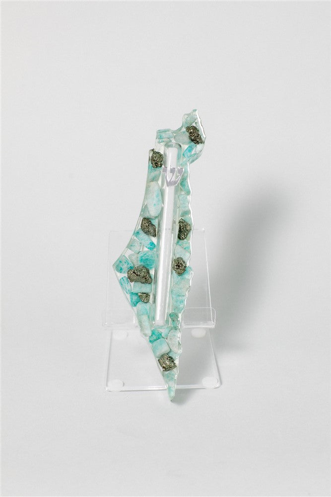 Handcrafted Israel- Shaped Mezuzah