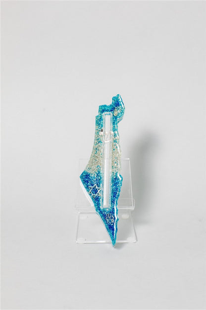 Handcrafted Israel- Shaped Mezuzah
