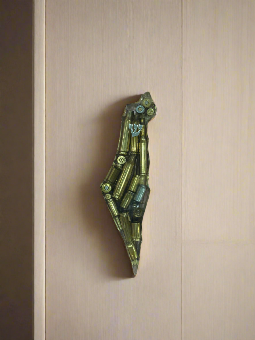 Handmade Real Bullets Mezuzah - Israel shaped