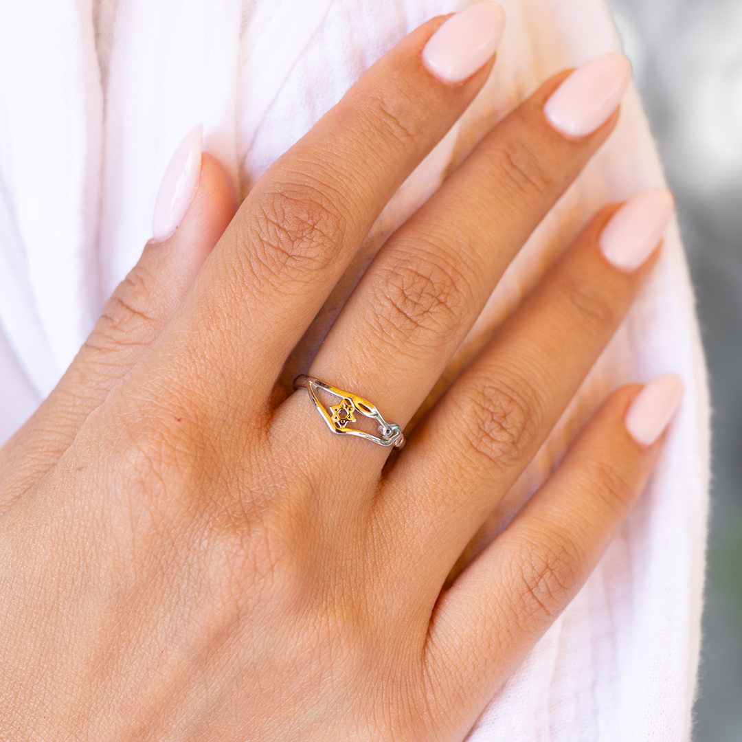 Ring - Star of David and Israel Map Shape