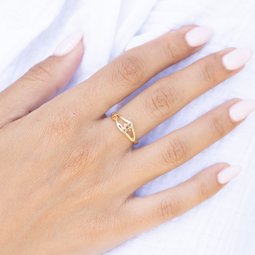 Ring - Star of David and Israel Map Shape