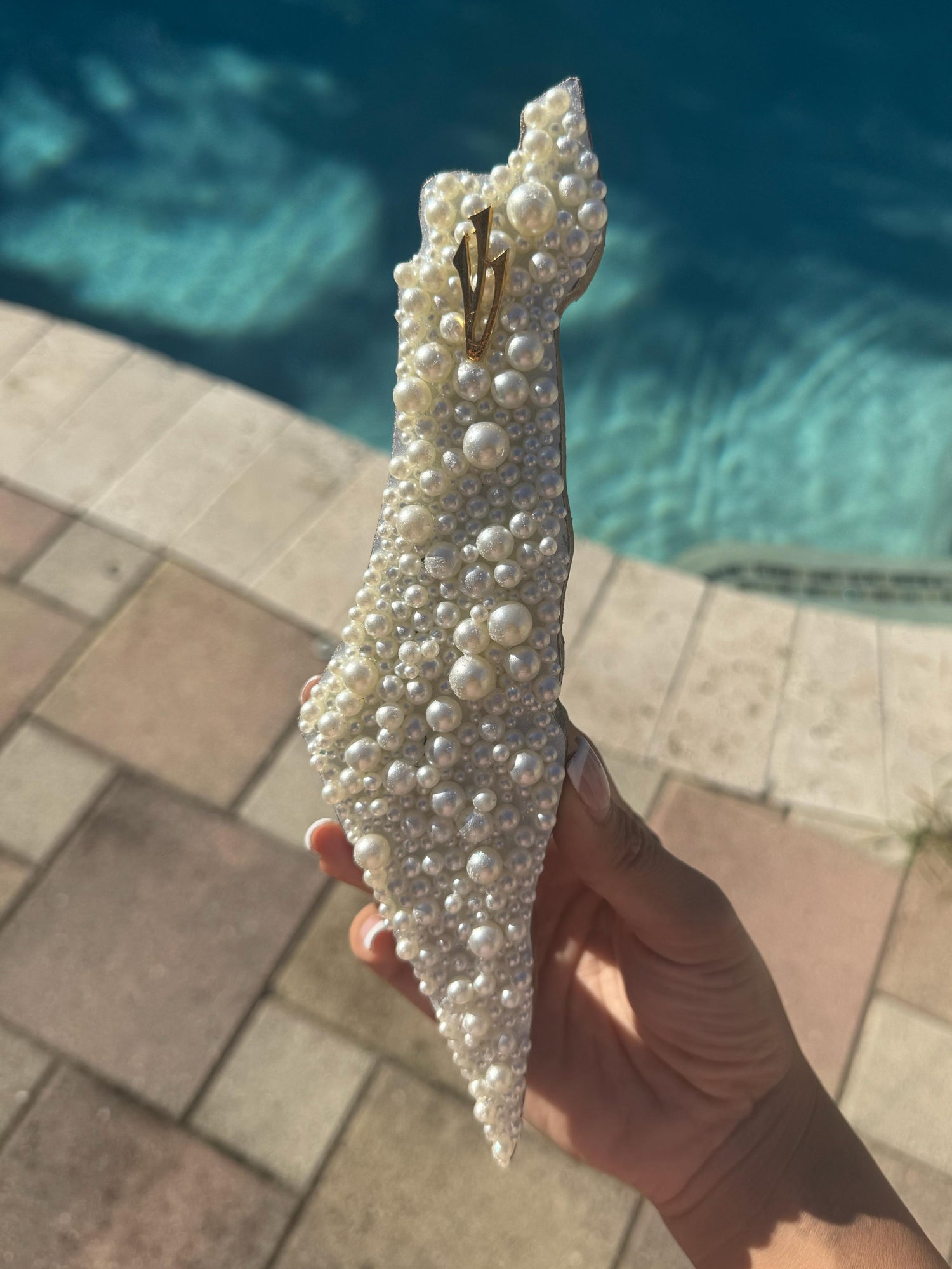 Pearl Mezuzah Israel-Shaped- Handcrafted -  Holidays Edition