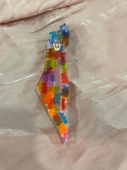 Israel shape Handmade Mezuzah case- GUMMY BEARS in Epoxy \ Resin