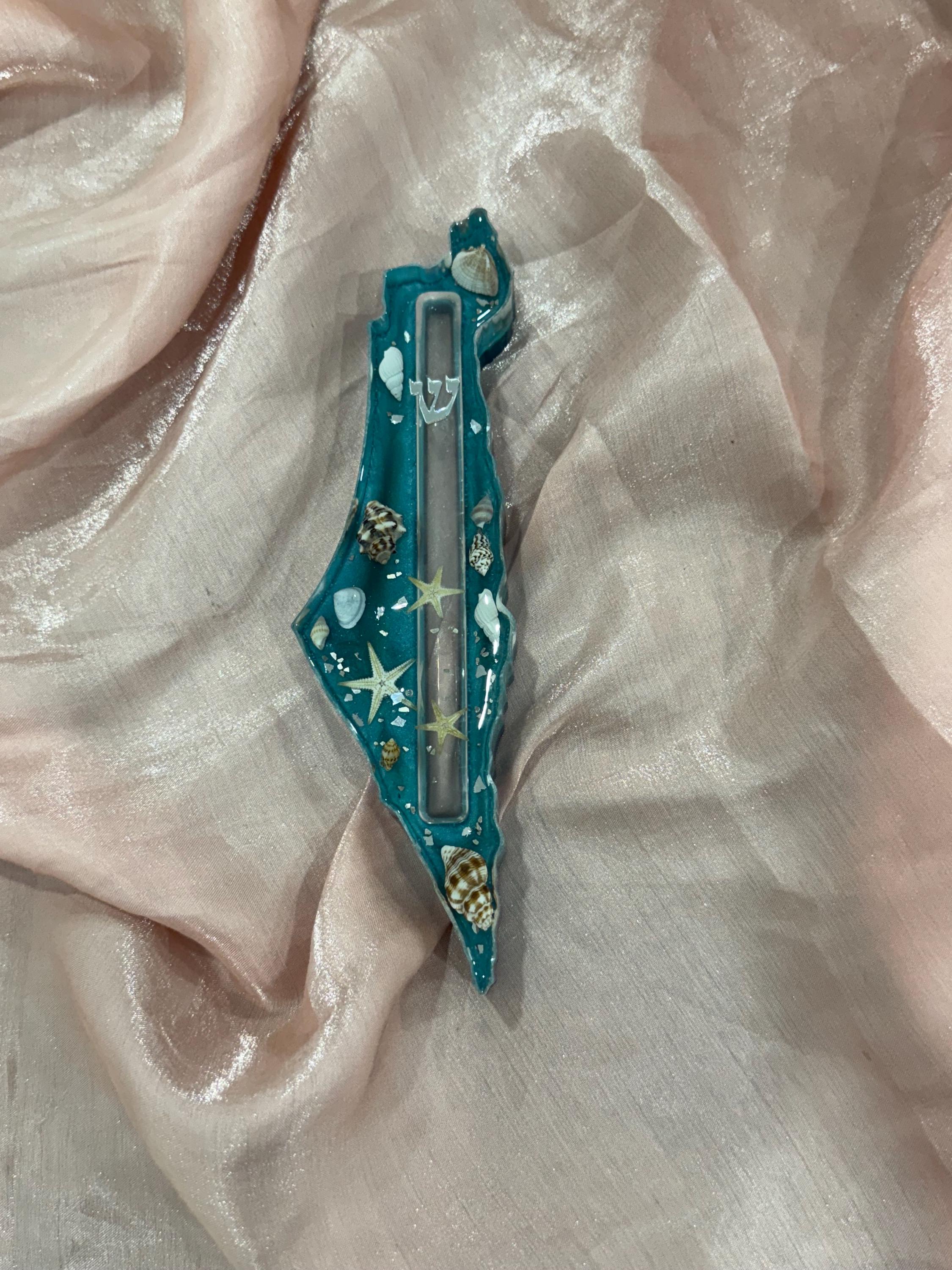 Costume made by request-Handcrafted Israel- Shaped Mezuzah